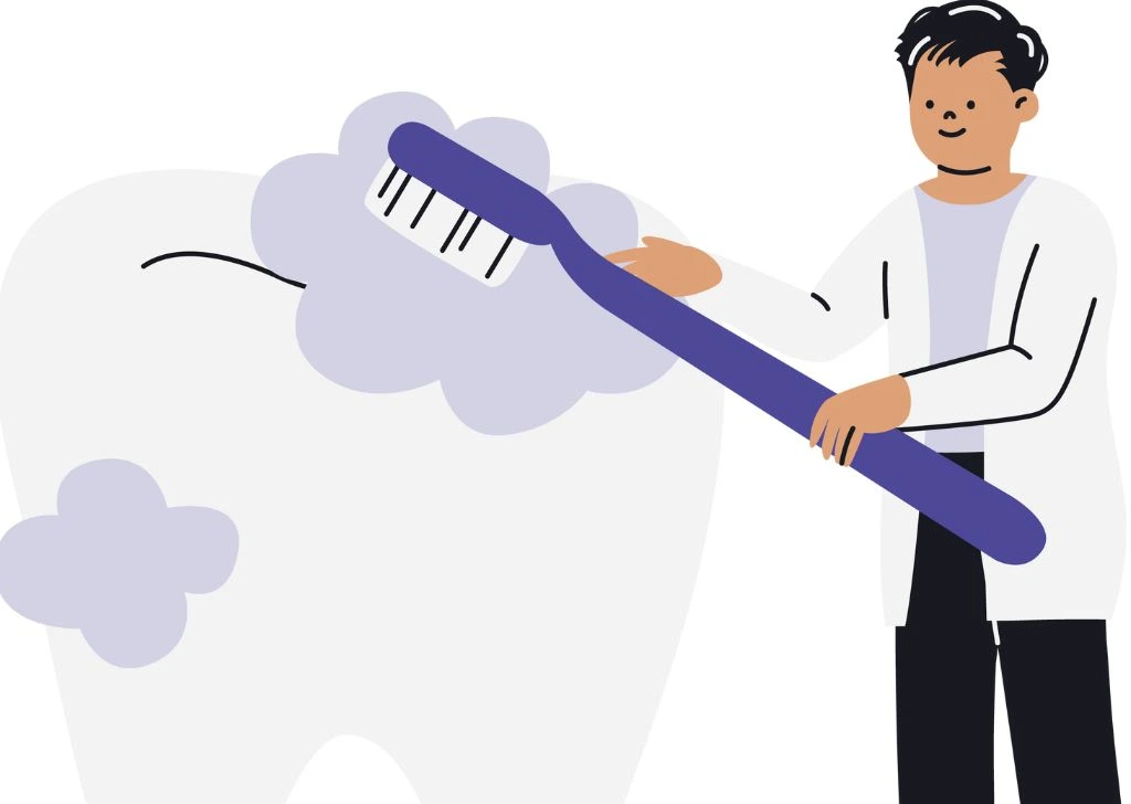 Scaling and polishing teeth at Unique Dental