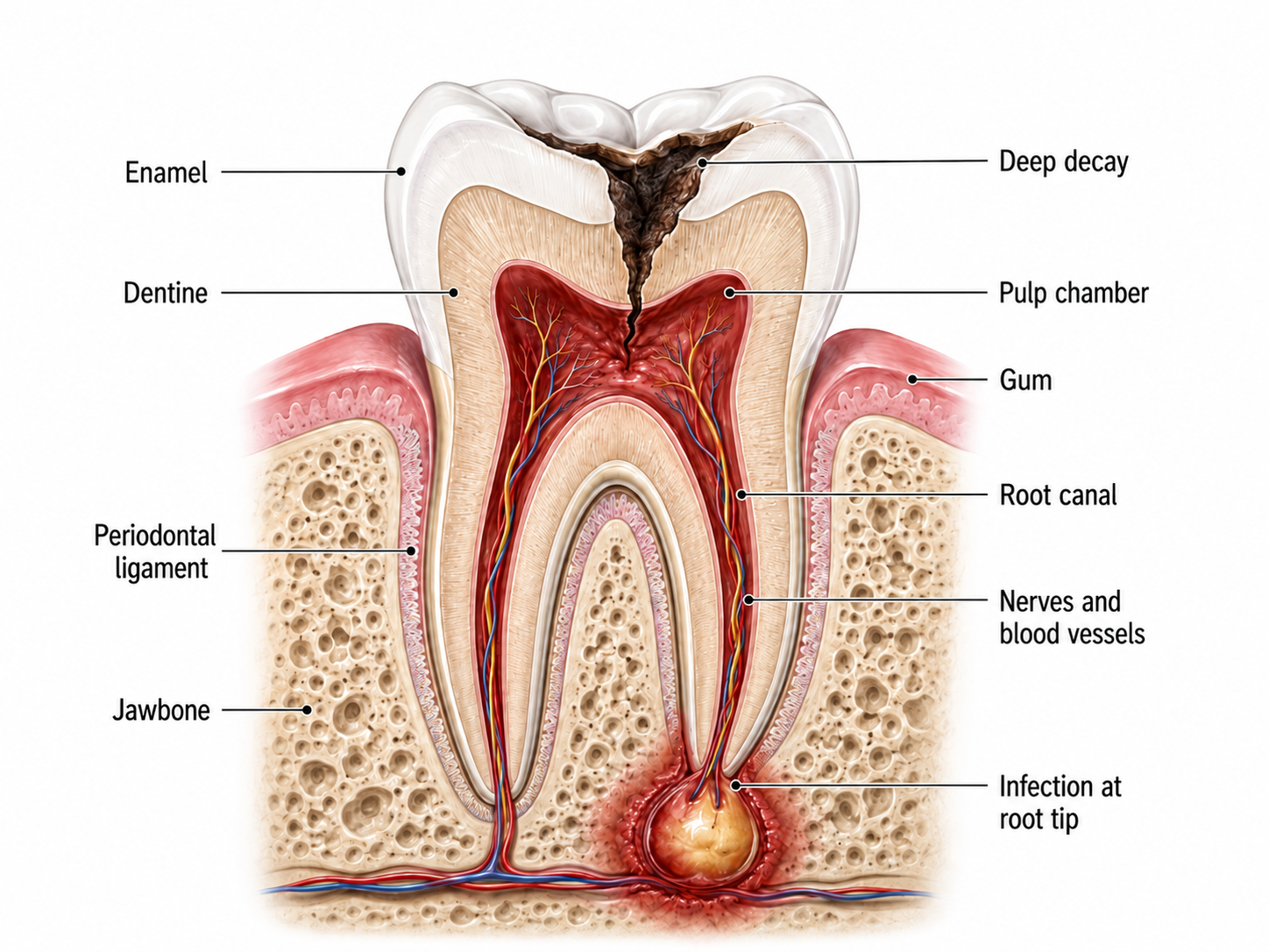 Root Canal Procedure in Malaysia: What Happens at Every Step 2 an infected tooth requiring root canal treatment