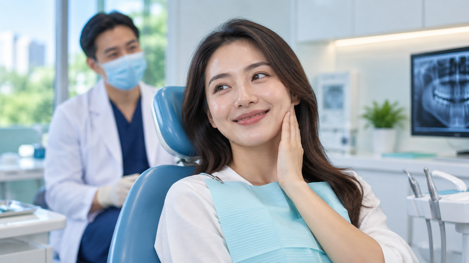 Patient after root canal treatment